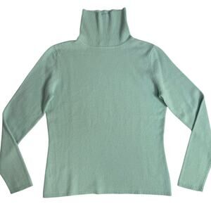 Chadwick's Cashmere Luxury Long Sleeve Turtleneck Sweater Women M Mint Green